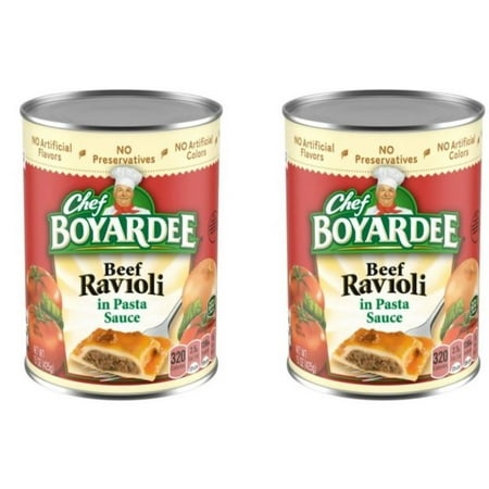 Chef Boyardee Beef Ravioli Canned Pasta 15 Oz  Pack of 4  Bundled with V2U Utensil Set
