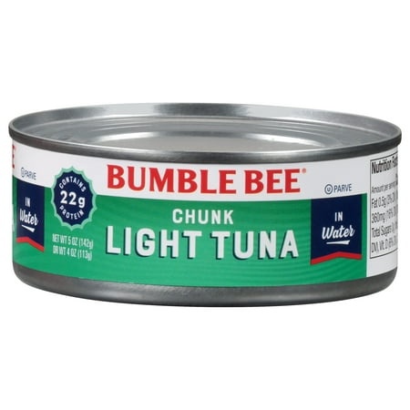 Bumble Bee Chunk Light Tuna in Water  5 Oz Cans (Pack of 48) - Wild Caught Tuna - 22G Protein per Serving - Non-Gmo Project Verified  Gluten Free  Kos