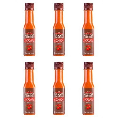 Mexico Lindo Chiltepin Hot Sauce | 14 200 Scoville Level | Traditional Spicy Flavor | 5 Fl Oz Bottles (Pack of 6)