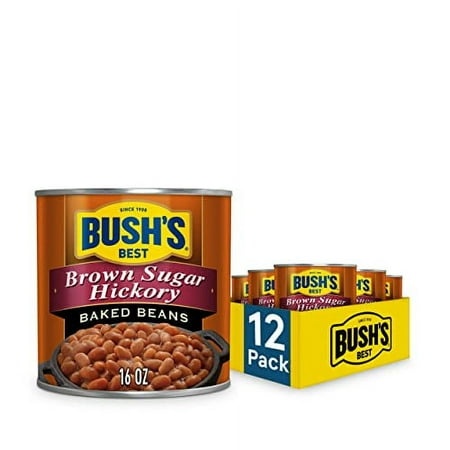 BUSH S BEST 16 Oz Canned Vegetarian Baked Beans  Source of Plant Based Protein and Fiber  Low Fat  Gluten Free  (Pack of 12)