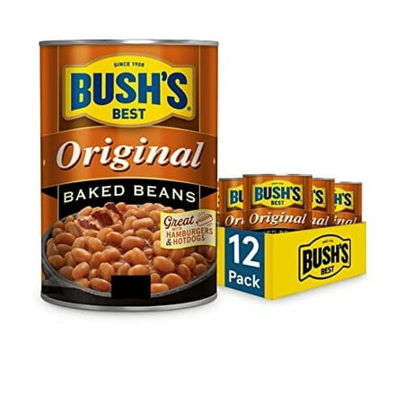 BUSH S BEST 15.8 Oz Zero Sugar Baked Beans  Source of Plant Based Protein and Fiber  Low Fat  Gluten Free  (Pack of 12)