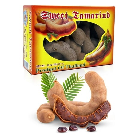 Large Sweet Tamarind Pods  Whole Fruit 100% Natural  Dried Tamarindo 16 Oz