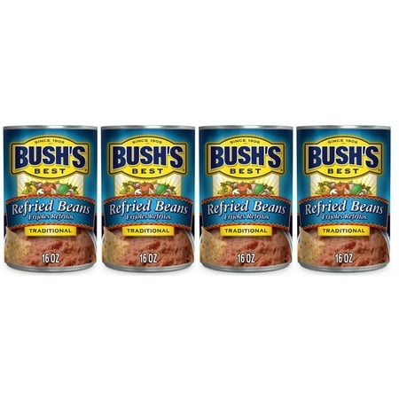 Bush S Best Canned REFRIED BEANS  16 Oz. (Pack of 4)