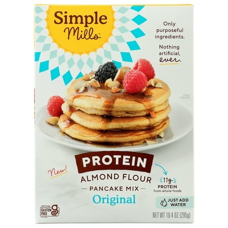 Simple Mills Just Add Water Almond Flour Pancake Mix  Original Protein - Gluten Free  Plant Based  Paleo Friendly  Breakfast  10.4 OZ  6 Pack