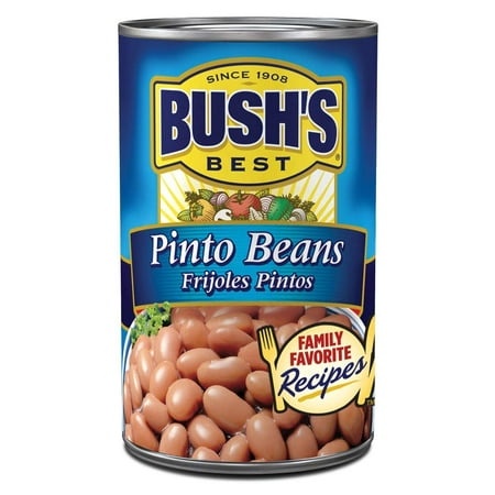 Bush S Best 16 Oz Canned Pinto Beans  Source of Plant Based Protein and Fiber  Low Fat  Gluten Free  Great for Soups  Salads and More  (Pack of 12)