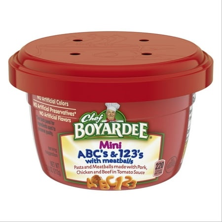 Chef Boyardee Mini Abc S and 123 S with Meatballs  Microwave Food  7.5 Oz Microwavable Bowl (12 Bowls)