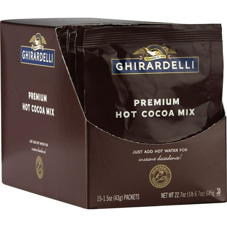 Ghirardelli Premium Hot Cocoa Envelopes  Rich Chocolate  22.7 Ounce (Pack of 15)