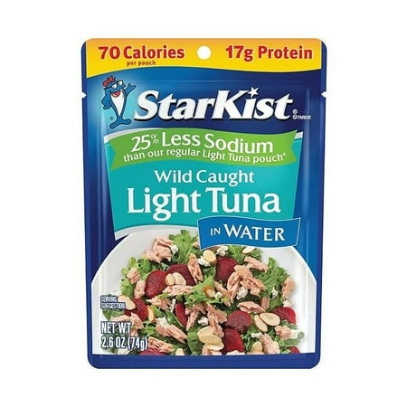 Starkist Low Sodium Chunk Wild Caught Light Tuna in Water  2.6 Oz  6 Pack