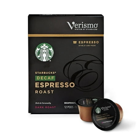 Starbucks VERISMO Coffee Pods - Ground Dark Roast  Rich & Caramelly - Decaf Espresso - (6) Boxes X (12) Single-Use Pods (Total 72 Pods)