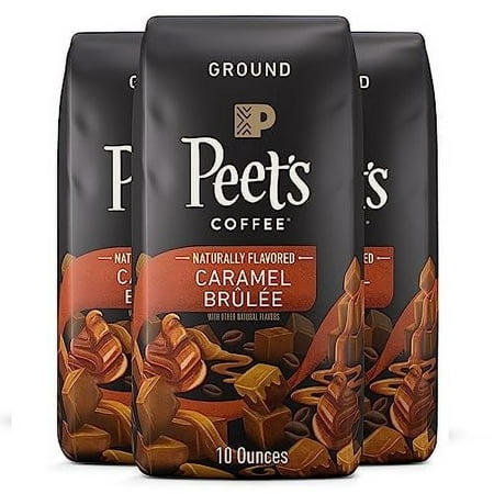 Peet S Flavored Coffee  Caramel .. .. Brulee Ground Coffee  .. 30 .. Ounces (Three .. Bags of .. 10oz)  .. Light Roast