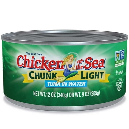 Chicken of the Sea Chunk Light Tuna in Water  Wild Caught Tuna  12 Oz. Can (Pack of 24)