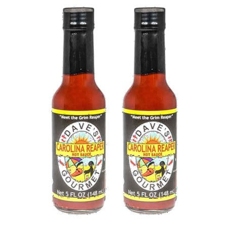 Dave S Gourmet Carolina Reaper Hot Sauce  2-Pack 5 Fl. Oz.(148ml) Bottles