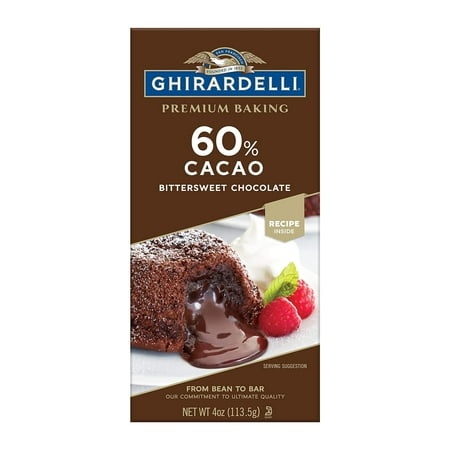 Ghirardelli Premium Baking Bar  60% Cacao Bittersweet Chocolate  4 Ounce (Pack of 4)