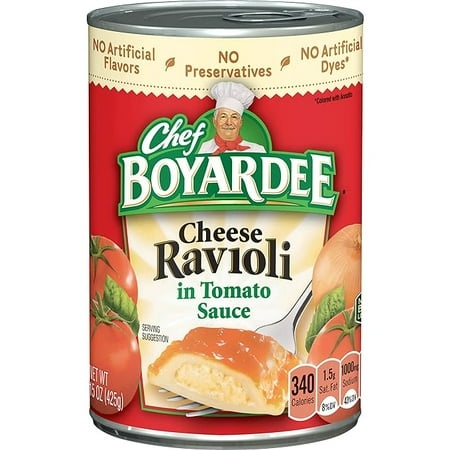 Chef Boyardee Cheese Ravioli in Tomato Sauce  15 Ounce