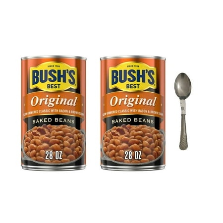 Bush Original Baked Beans  Canned Beans  28 Oz Can Pack of 1 with Spoon