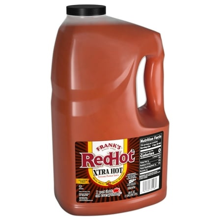 Frank S RedHot Xtra Hot SE33 Cayenne Pepper Hot Sauce  1 Gal - One Gallon of Extra Hot Cayenne Pepper Hot Sauce with 3x the Heat  Best for Wings  Pizz