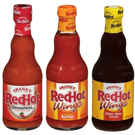 Frank S RedHot Hot Sauce SE33 Variety Pack (Original  Buffalo  and Stingin  Honey Teriyaki)  3 Count
