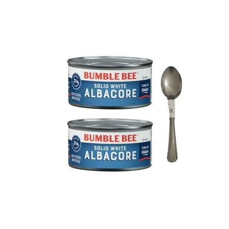 Bumbl Bee Solid White Albacore Tuna in Water  12 Oz Can Pack of 2 with Spoon