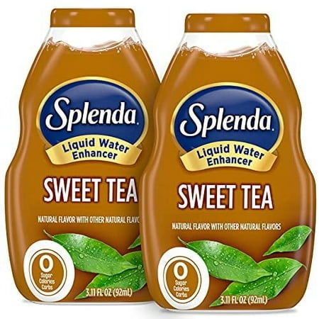 SPLENDA Liquid Water Enhancer Drops  Sugar Free  Zero Calorie  Natural Flavor  Concentrated Drink Mix  3.11 Fl Oz Each Bottle (Sweet Tea  2 Pack)