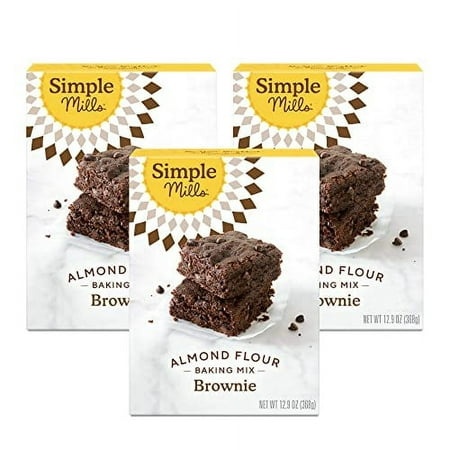 Simple Mills Almond Flour Baking Mix  Chocolate Brownie Mix - Gluten Free  Plant Based  12.9 Ounce (Pack of 3)