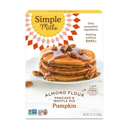 Simple Mills Almond Flour Pancake & Waffle Mix  Pumpkin - Gluten Free  Plant Based  Paleo Friendly  Breakfast 10.7 Ounce (Pack of 1)