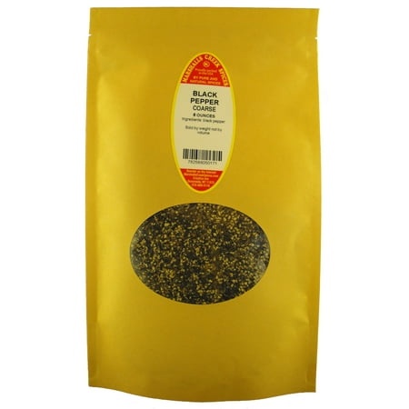 Marshalls Creek Spices Black Pepper Coarse Ground 8 Ounce Eco Friendly Kraft Stand-up Pouch