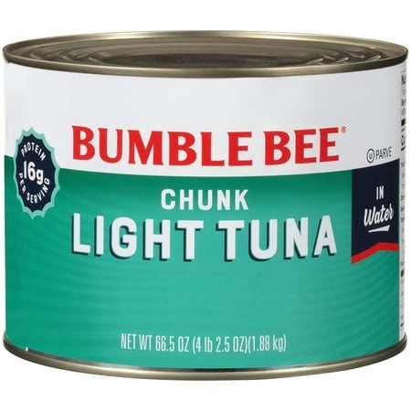 Bumble Bee Chunk Light Tuna in Water – Food Service Size Wild Caught Tuna  13G Protein per Serving  Gluten Free  Non-Gmo  Kosher - Great for Family 