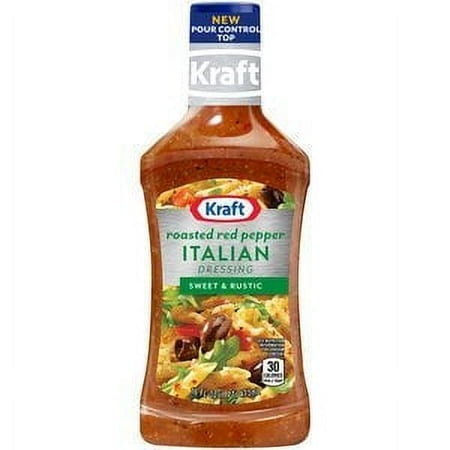 Kraft Italian Roasted Red Pepper Dressing  Sweet & Rustic  16 Oz. (Pack of 4)
