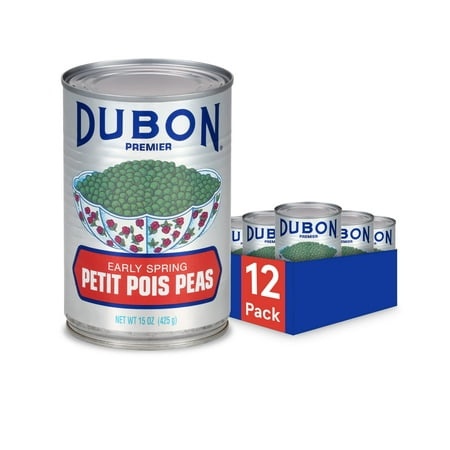 Bush S Best 15 Oz Canned Dubon Petit Pois Green Peas  Source of Plant Based Protein and Fiber  Vegetarian  Low Fat & Gluten Free  (Pack of 12)