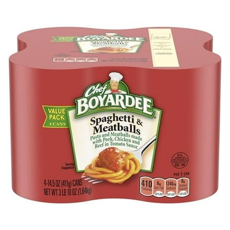 Chef Boyardee Spaghetti and Meatballs  14.5 Oz Cans  Pack of 4