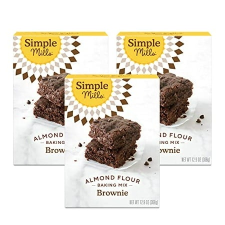 Simple Mills Almond Flour Baking Mix  Chocolate Brownie Mix - Gluten Free  Plant Based  12.9 Ounce (Pack of 3)
