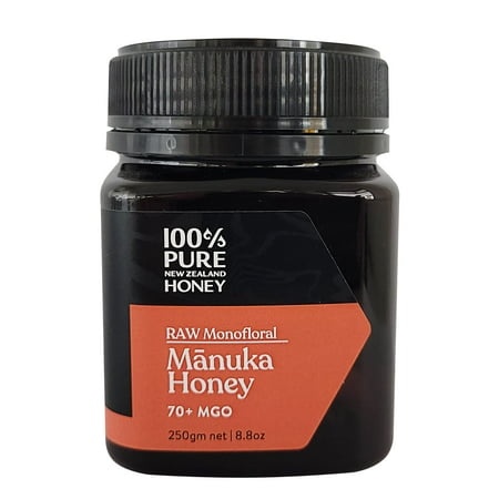 Manuka Honey New Zealand - MGO 70+ Monofloral MÄnuka Honey  100% Pure New Zealand Raw MÄnuka Honey  8.8 Ounce (250g) (Pack of 1)
