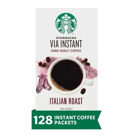 Starbucks VIA Instant Coffee—Dark Roast Coffee—Italian Roast—100% Arabica—12 Boxes (96 Packets Total)
