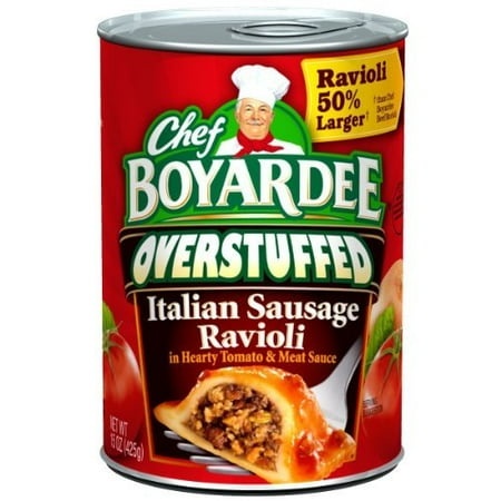 Chef Boyardee  Big Overstuffed Italian Sausage Ravioli  15oz Can (Pack of 6)