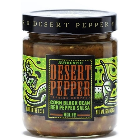 Desert Pepper Corn Black Bean Roasted Pepper Salsa  Medium  16-Ounce
