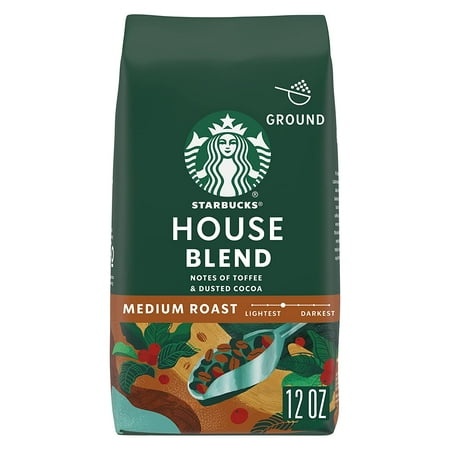 Starbucks Medium Roast Ground Coffee — House Blend — 100% Arabica — 1 Bag (12 Oz.)