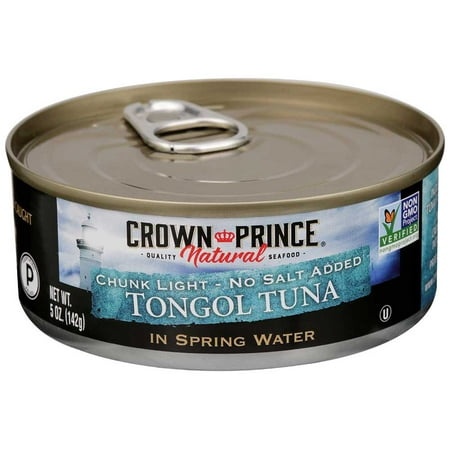 Crown Prince Natural Chunk Light Tongol Tuna in Spring Water - No Sodium Added  5 Ounce (Pack of 12)