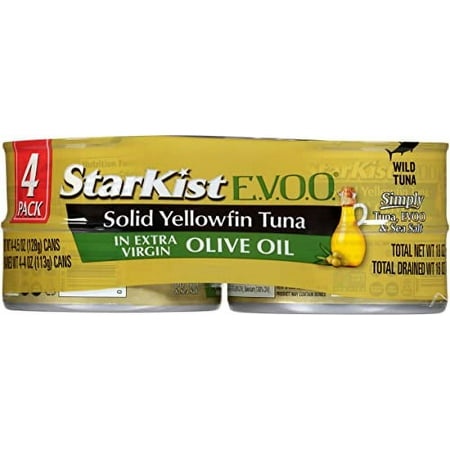 StarKist E.V.O.O. Solid Yellowfin Tuna in Extra Virgin Olive Oil  4.5 Oz  Pack of 4
