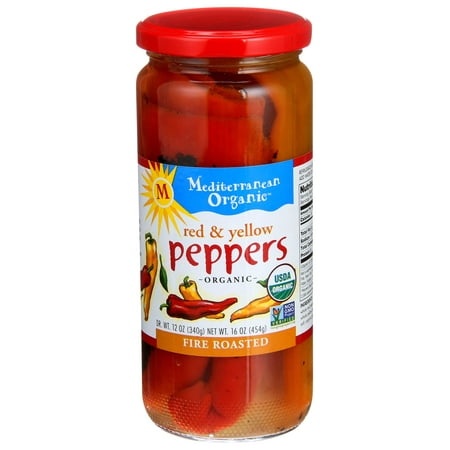 Mediterranean Organic Fire Roasted Red and Yellow Pepper  16 Ounce -- 12 per Case.