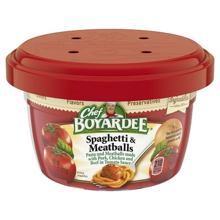 Chef Boyardee Spaghetti and Meatballs in Tomato Sauce  Microwave Food  7.5 OZ Microwaveable Bowl (12 Bowls)