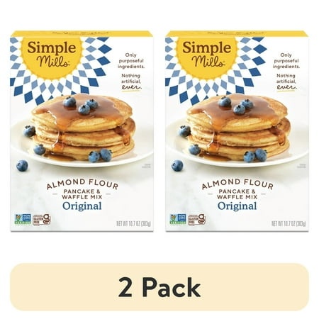 (2 Pack) Simple Mills Almond Flour Pancake and Waffle Mix  Gluten-Free  10.7 Oz