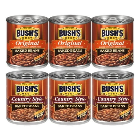 Bush S Best 3 Original Baked Beans  3 Country Style Baked Beans  8.3 Oz Variety Pack  1 CT