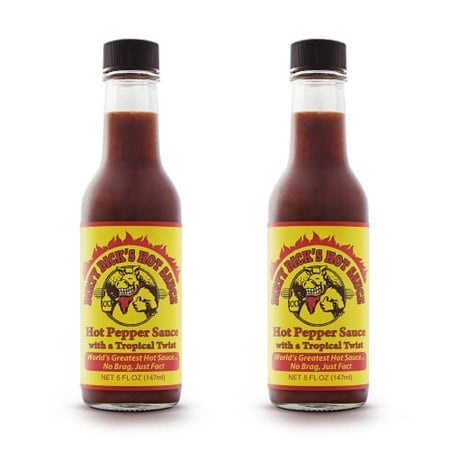 Dirty Dicks Original Hot Sauce  5 Fl Oz - Award-Winning Blend of Habanero  Tropical Fruits & Spices (Pack of 2)