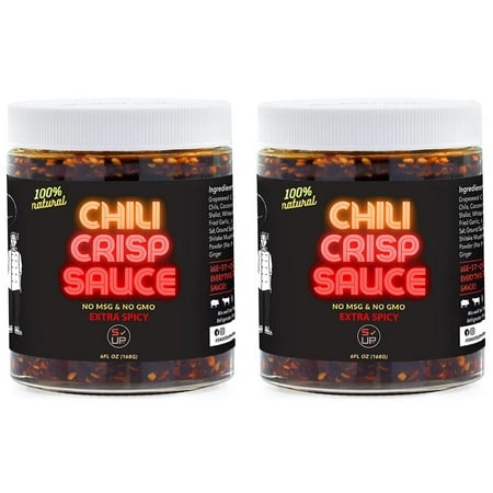 SAUCE up 100% Natural Artisan Chili-Crisp 6oz- Premium 13 Ingredients  Vegan  Keto  GF  Zero Msg  Flavor Bomb  Crafted in NYC(Hot  Sweet  Crispy  Umam
