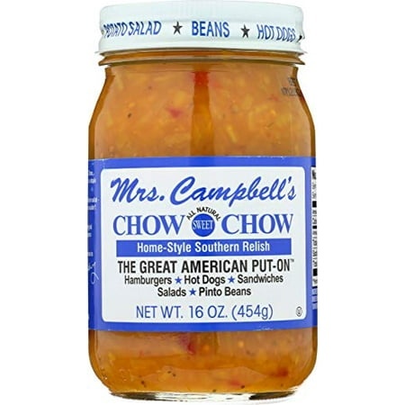 GOLDING FARMS Mrs. Campbell S All Natural Sweet Southern Chow Chow Relish  16 Ounce Glass Jar