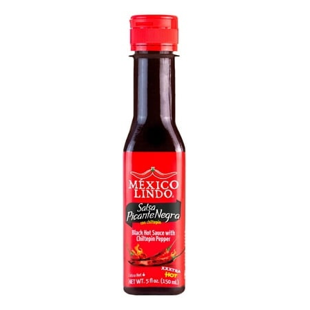 Mexico Lindo Picante Negra Xxxtra Hot Sauce | Scoville Unit Level 80 000 | Sugar Free | 5 Fl Oz Bottles (Pack of 6)