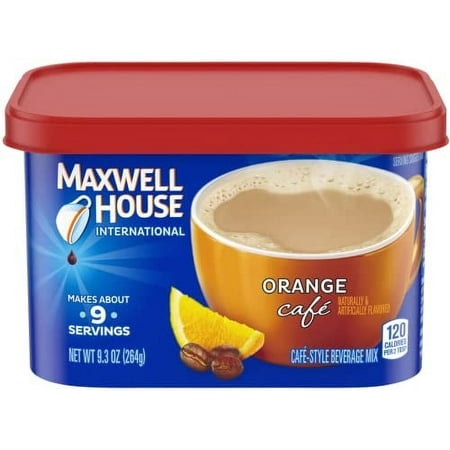 Maxwell House International Orange Cafe Instant Coffee (9.3 Oz Canisters  Pack of 4)
