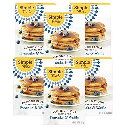 Simple Mills Almond Flour Pancake & Waffle Mix  Original - Gluten Free  Plant Based  Paleo Friendly  Breakfast 10.7 Ounce (Pack of 6)