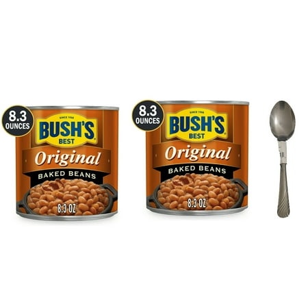 Bush Original Baked Beans  Canned Beans  8.3 Oz Can with SpoonWith Spoon