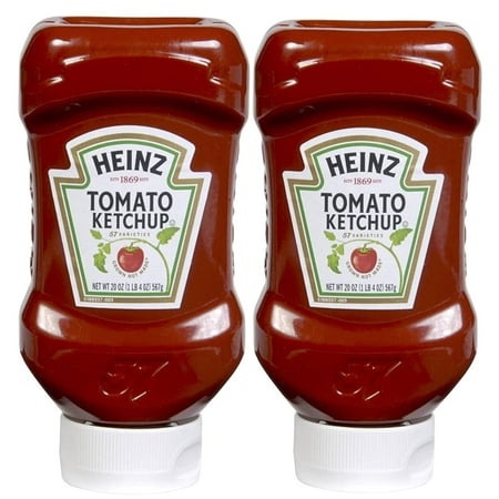 Heinz Squeeze Bottles Ketchup  20 Oz Squeeze Bottle  Pack of Two. Total 40 Ounces
